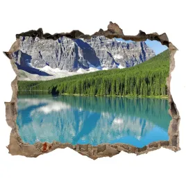 naklejka-fototapeta-3d-widok-jezioro-w-gorach