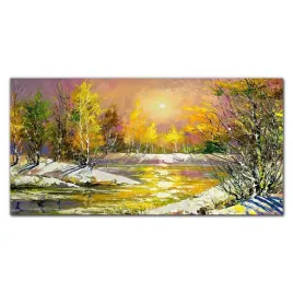 obraz-z-nadrukiem-szklany-las-zima-woda-120x60-cm