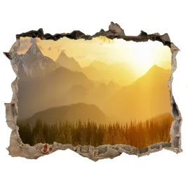 naklejka-fototapeta-3d-zachod-slonca-gory-168x113