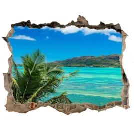 naklejka-fototapeta-3d-widok-wybrzeze-seszele