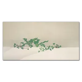 obraz-do-salonu-kwiatu-rosliny-zima-snieg-120x60