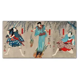 obraz-szklany-na-sciane-azja-kimono-samuraj-120x60