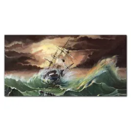 obraz-szklany-lodz-statek-ocean-burza-fale-120x60