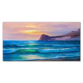 obraz-na-plotnie-wybrzeze-fale-przyroda-100x50-cm