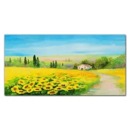 obraz-szklany-laka-sloneczniki-krajobraz-120x60-cm