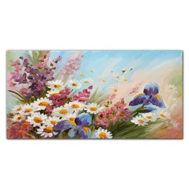 obraz-szklany-malarstwo-kwiaty-roslina-120x60-cm