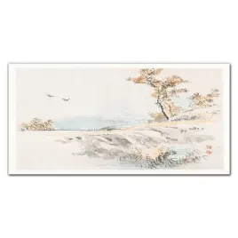 obraz-szklany-morze-drzewa-ptaki-sciezka-120x60-cm