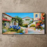 obraz-scienny-na-plotnie-budynki-kwiaty-100x50-cm-stan-nowy