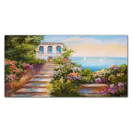 foto-obraz-szklany-kwiaty-morze-niebo-120x60-cm