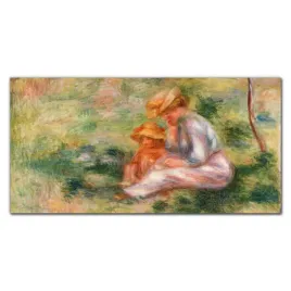 foto-obraz-szklany-kobiety-dziecko-laka-120x60-cm