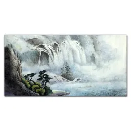 obraz-szklany-rzeka-woda-wodospad-drzewa-120x60-cm