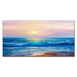 obraz-szklany-wybrzeze-fale-slonce-niebo-120x60-cm