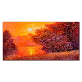 obraz-szklany-las-rzeka-slonce-krajobraz-120x60-cm