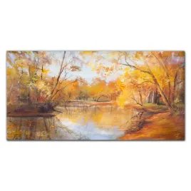 szklany-obraz-las-rzeka-przyroda-jesien-120x60-cm