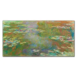 obraz-na-plotnie-do-salonu-woda-lilie-monet-100x50