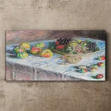 obraz-na-plotnie-jablka-i-winogrona-monet-100x50-stan-nowy
