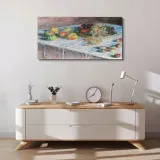 obraz-na-plotnie-jablka-i-winogrona-monet-100x50-format-poziomy