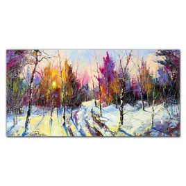 obraz-szklo-na-sciane-zima-snieg-las-natura-120x60