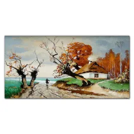 foto-obraz-szklany-wies-chata-drzewo-120x60-cm