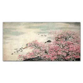 foto-obraz-szklany-drzewo-kwiaty-kaczki-120x60-cm