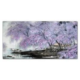 foto-obraz-szklany-drzewa-kwiaty-lodzie-120x60-cm