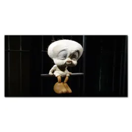 obraz-na-plotnie-stary-tweety-ptak-banksy-100x50
