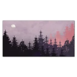 plotno-obraz-na-sciane-las-niebo-ksiezyc-100x50-cm