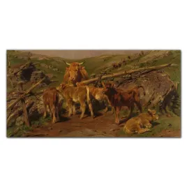 obraz-szklany-krajobraz-zwierzeta-krowy-120x60-cm