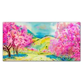 obraz-na-sciane-szklany-drzewa-wzgorza-120x60-cm