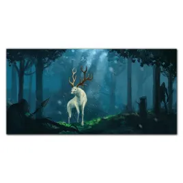 obraz-plotno-fantasy-las-zwierzeta-mysliwi-100x50
