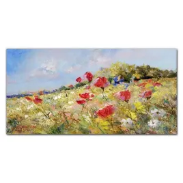 obraz-szklany-na-sciane-kwiaty-krajobraz-120x60-cm