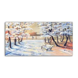 panele-szklo-hartowane-drzewa-snieg-lawka-120x60