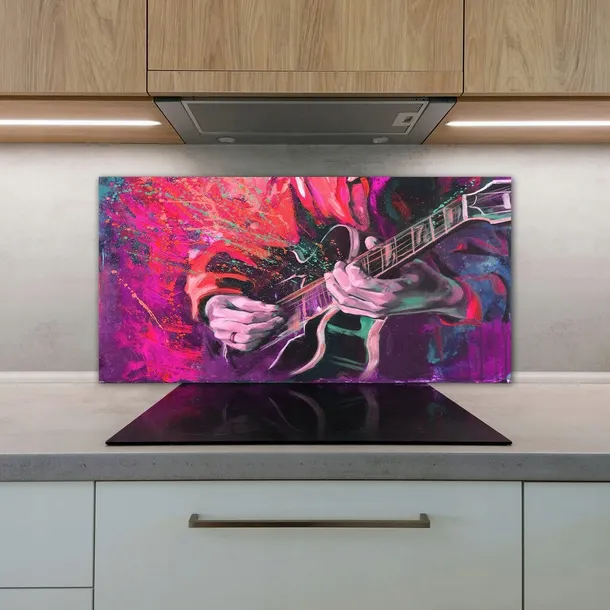 panel-szklany-do-kuchni-gitara-instrument-120x60-gama-kolorystyczna-odcienie-fioletu