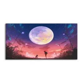 panel-szklo-do-kuchni-kobieta-pies-zwierze-120x60
