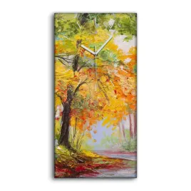 zegar-canvas-30x60-cm-las-liscie-sciezka-przyroda