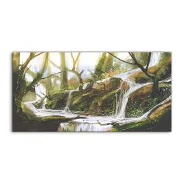 szklo-hartowane-panel-wodospad-las-drzewa-120x60