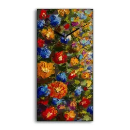 zegar-canvas-z-nadrukiem-malarstwo-kwiaty-30x60-cm