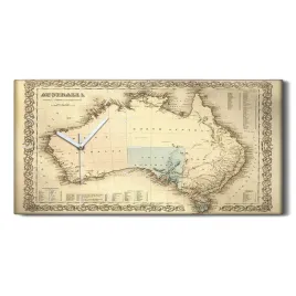 zegar-canvas-wiszacy-mapa-australia-vintage-60x30
