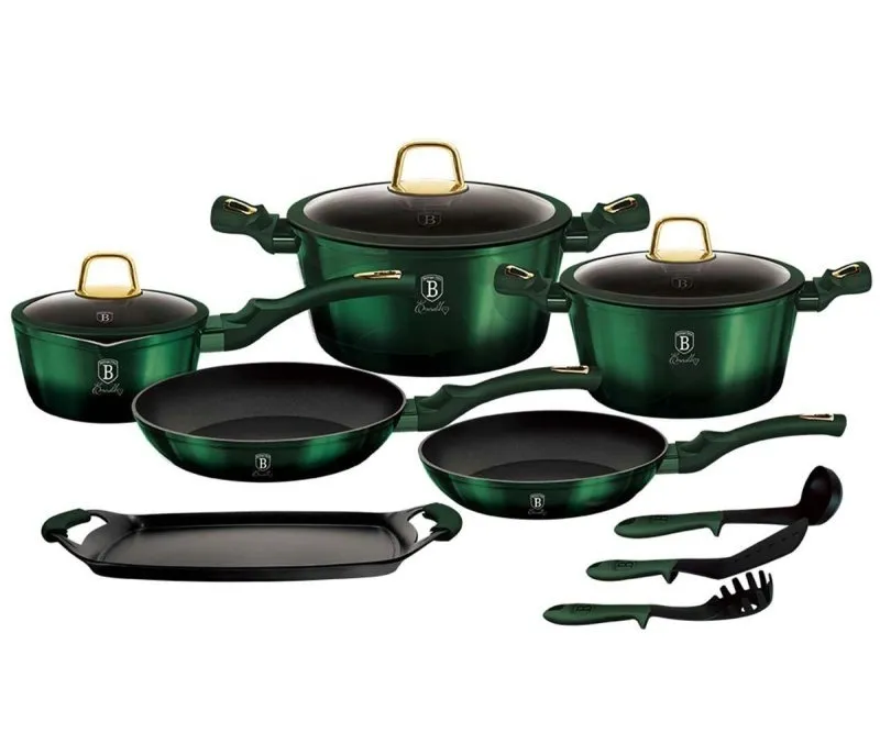 garnki-tytanowe-berlinger-haus-12-elem-bh-6066-emerald-stan-nowy