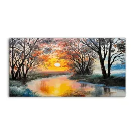 szklo-hartowane-panel-wschod-slonca-jezioro-100x50