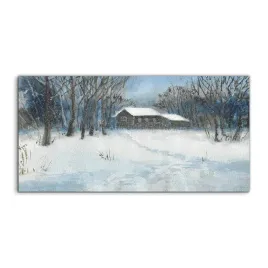 lacobel-do-kuchni-zima-snieg-chata-drzewa-100x50