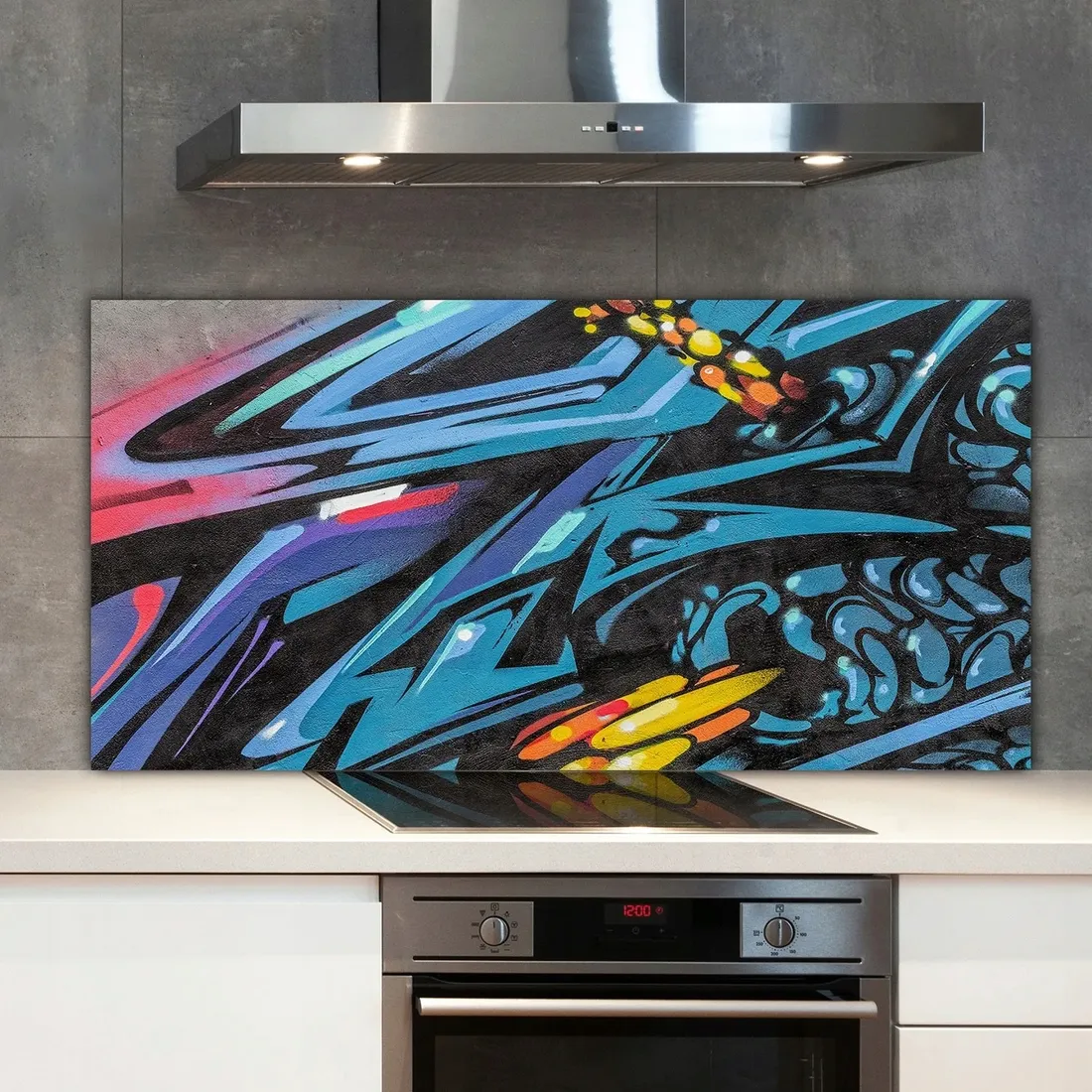 panel-scienny-do-kuchni-abstrakcja-graffiti-140x70