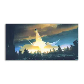 panel-szklo-kuchnia-rakieta-kosmos-ziemia-100x50
