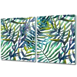 oslona-kuchenki-szklo-egzotyczne-liscie-2x40x52-cm