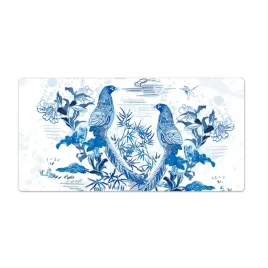 mata-na-blat-ptaki-niebieskie-drzeworyt-100x50-cm
