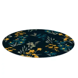 dywanik-do-biura-ciemny-kwiecisty-motyw-fi100-cm