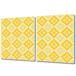 szklana-deska-vintage-zolto-bialy-wzor-2x-40x52-cm