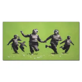 obraz-scienny-na-plotnie-banksy-zielony-120x60-cm