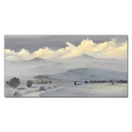 obraz-na-plotnie-malarstwo-zima-gory-chmury-120x60