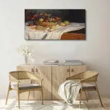 obraz-na-plotnie-jablka-i-winogrona-monet-120x60-format-poziomy